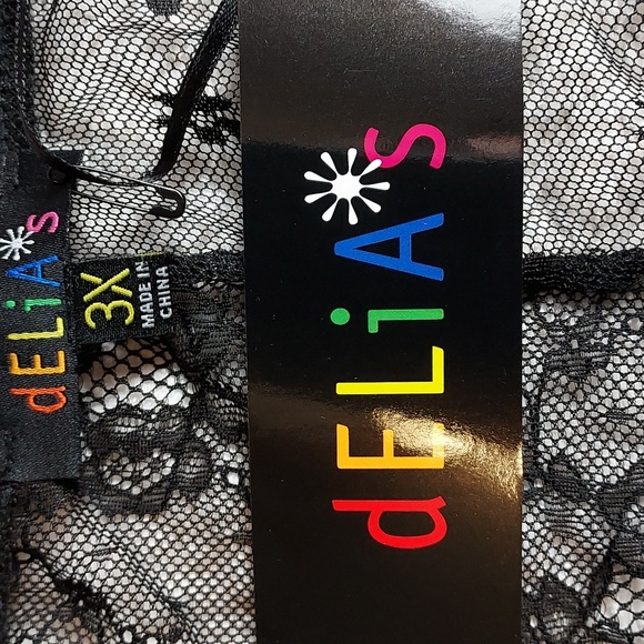 Dolls Kill dELiA*s NWT Pink & Black Floral Lace Patchwork Long Sleeve Top 3X - Picture 7 of 8